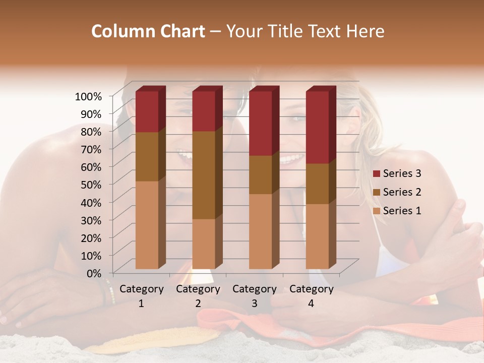 A Man And A Woman Laying On The Beach PowerPoint Template