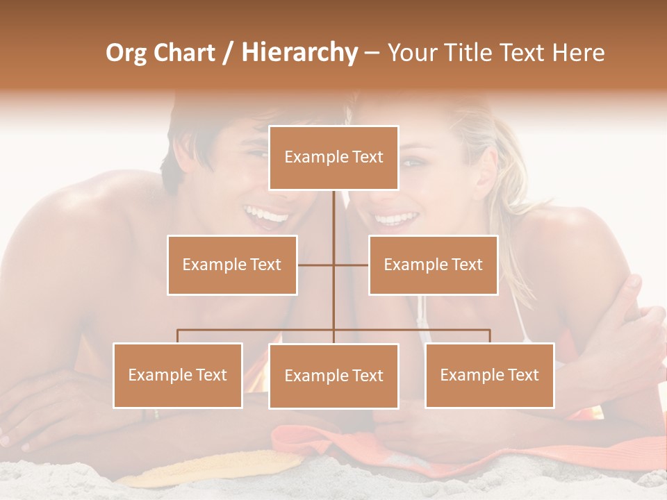 A Man And A Woman Laying On The Beach PowerPoint Template