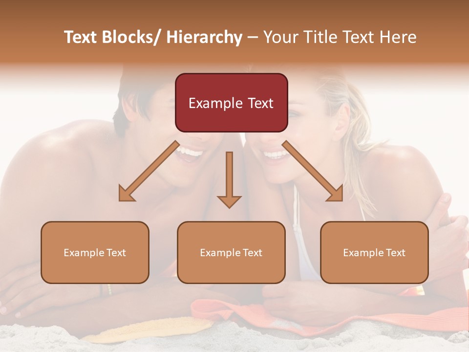 A Man And A Woman Laying On The Beach PowerPoint Template