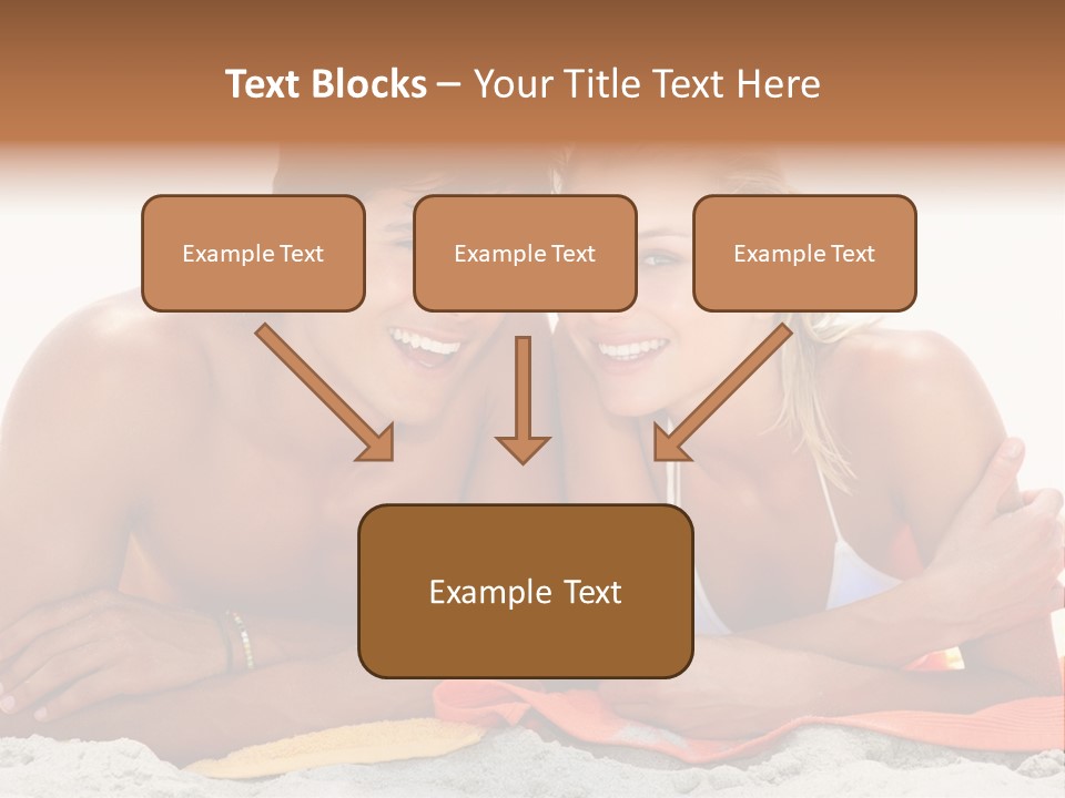 A Man And A Woman Laying On The Beach PowerPoint Template