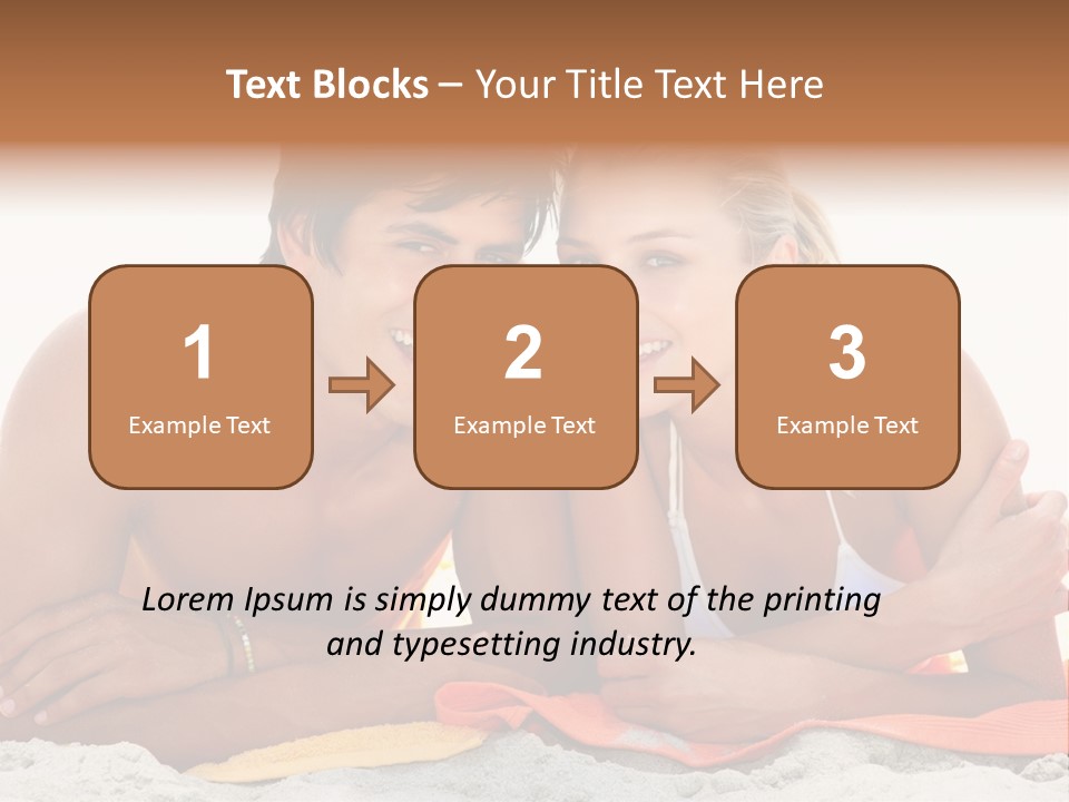 A Man And A Woman Laying On The Beach PowerPoint Template