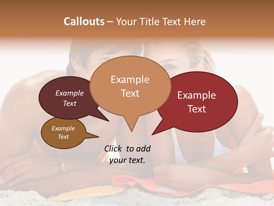 A Man And A Woman Laying On The Beach PowerPoint Template