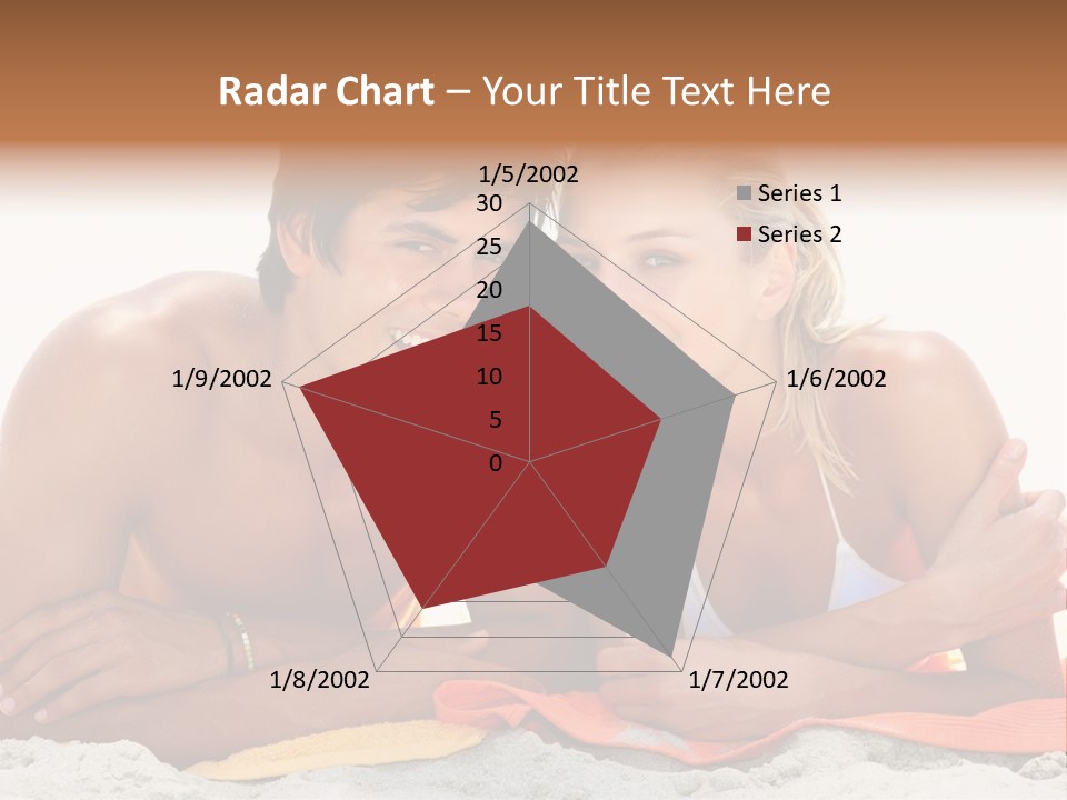 A Man And A Woman Laying On The Beach PowerPoint Template