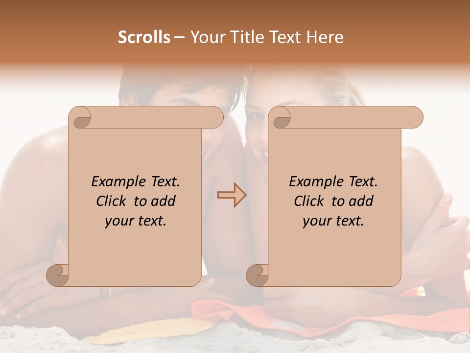 A Man And A Woman Laying On The Beach PowerPoint Template