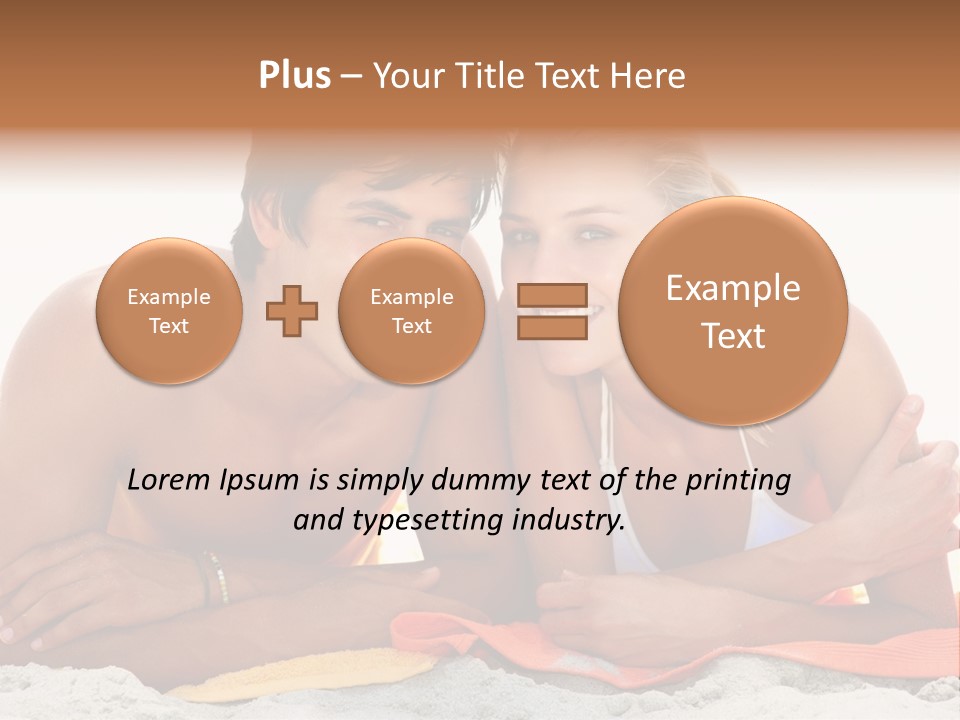 A Man And A Woman Laying On The Beach PowerPoint Template