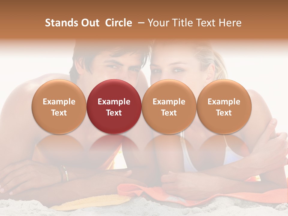 A Man And A Woman Laying On The Beach PowerPoint Template