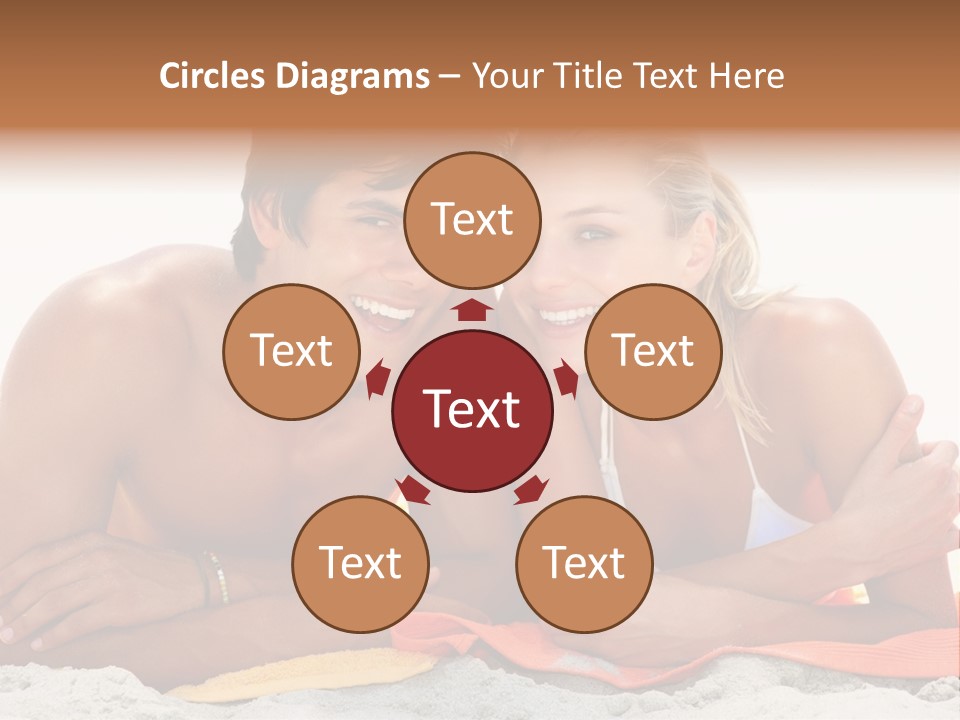 A Man And A Woman Laying On The Beach PowerPoint Template