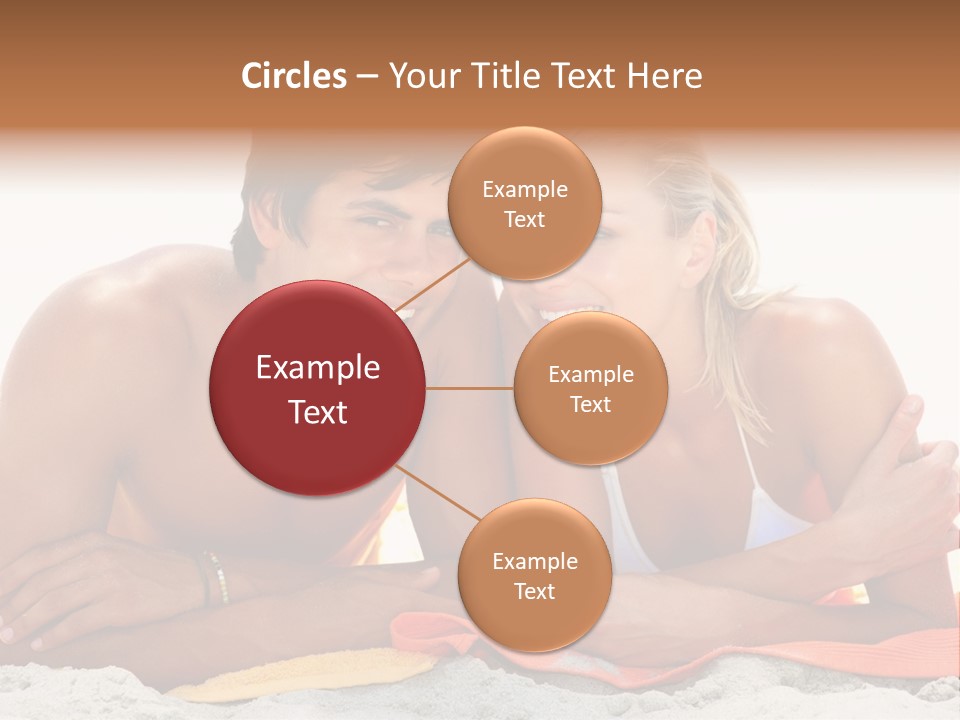 A Man And A Woman Laying On The Beach PowerPoint Template