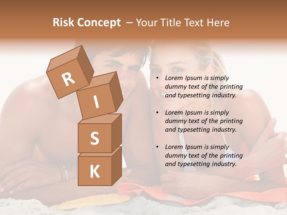 A Man And A Woman Laying On The Beach PowerPoint Template