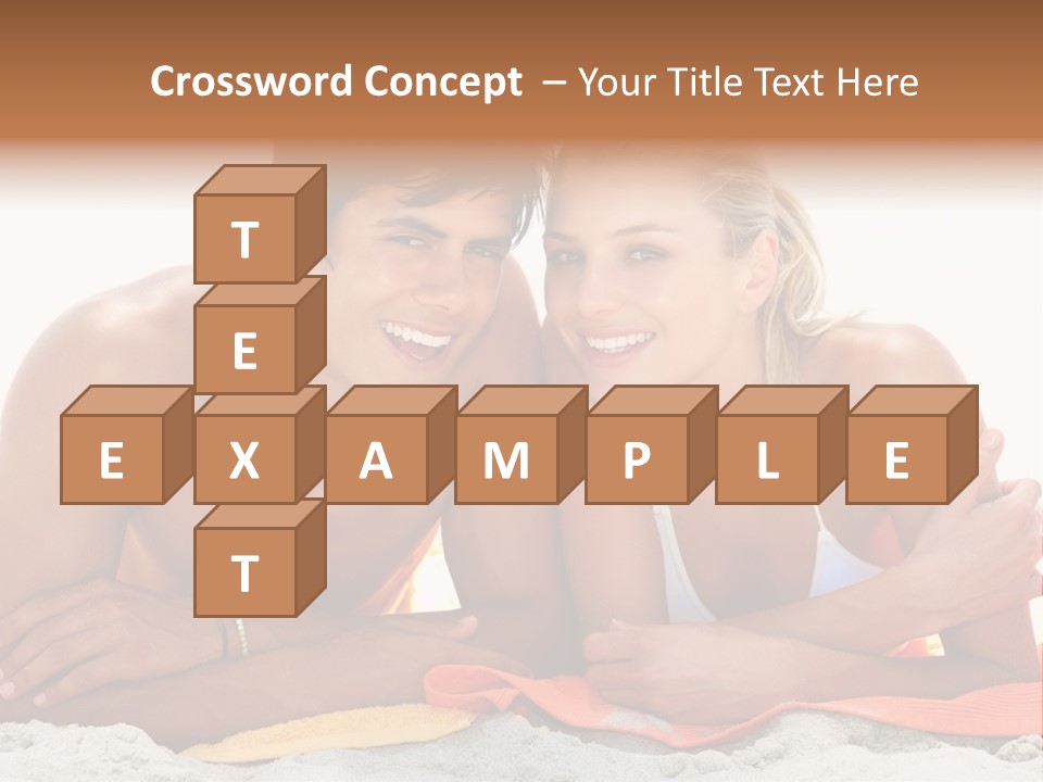 A Man And A Woman Laying On The Beach PowerPoint Template