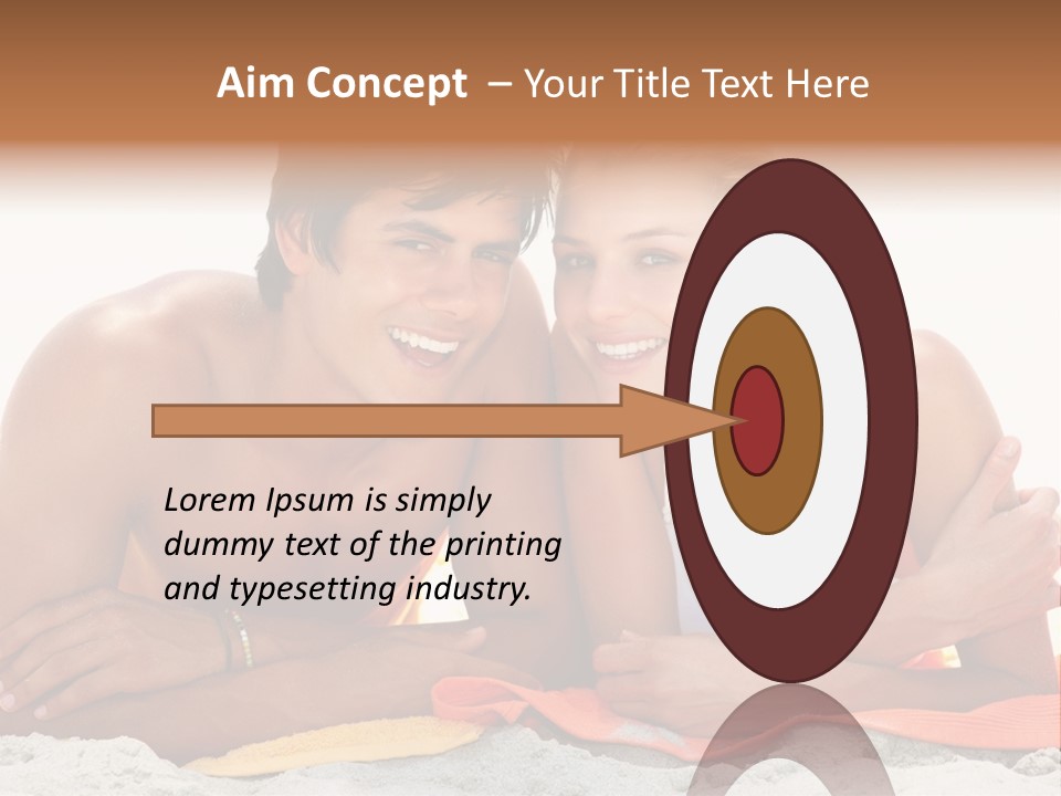 A Man And A Woman Laying On The Beach PowerPoint Template