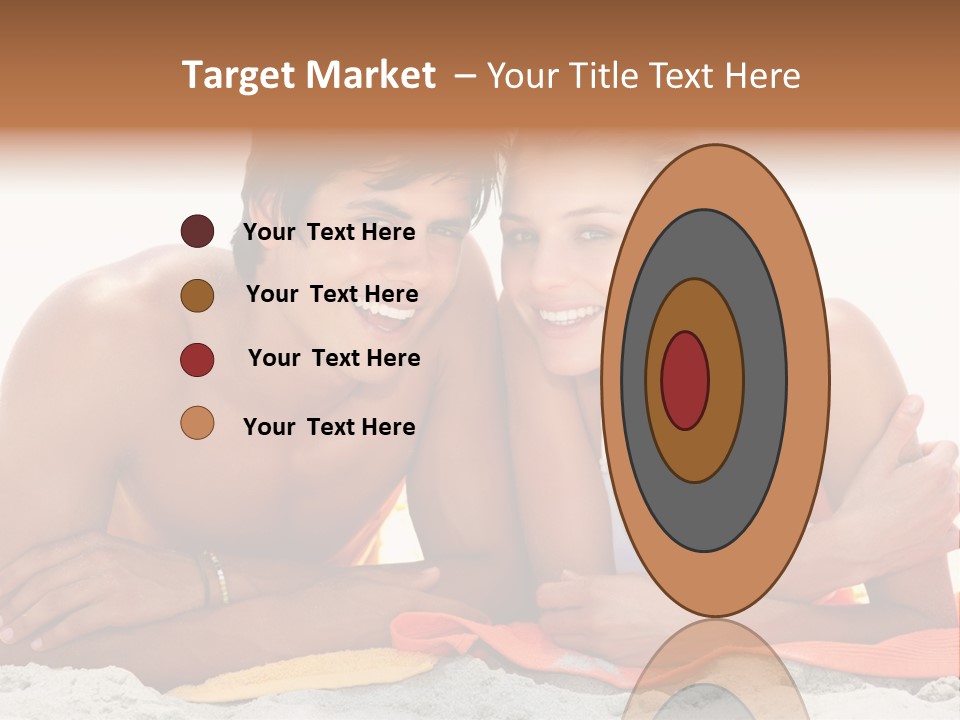 A Man And A Woman Laying On The Beach PowerPoint Template