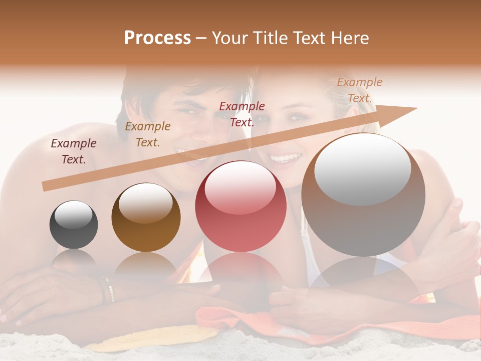 A Man And A Woman Laying On The Beach PowerPoint Template