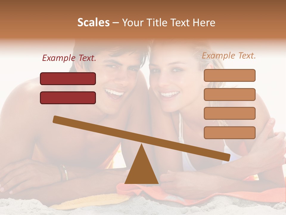 A Man And A Woman Laying On The Beach PowerPoint Template