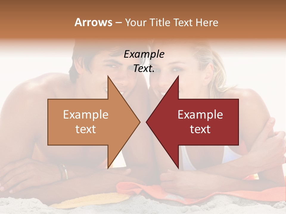 A Man And A Woman Laying On The Beach PowerPoint Template