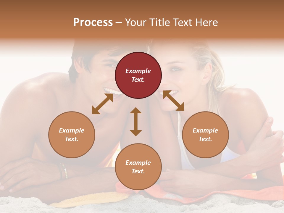 A Man And A Woman Laying On The Beach PowerPoint Template