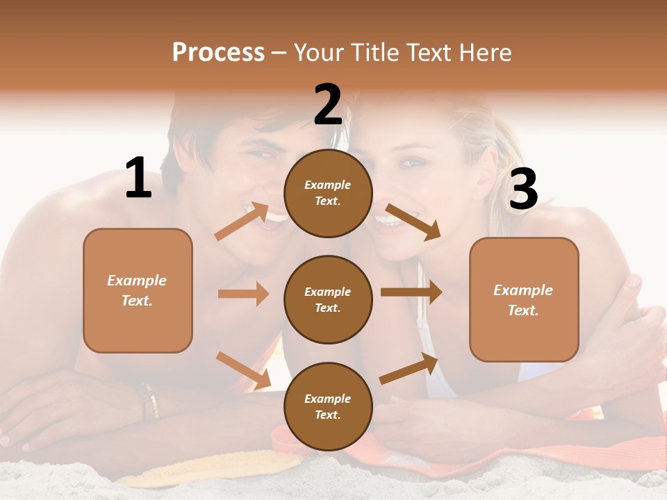 A Man And A Woman Laying On The Beach PowerPoint Template