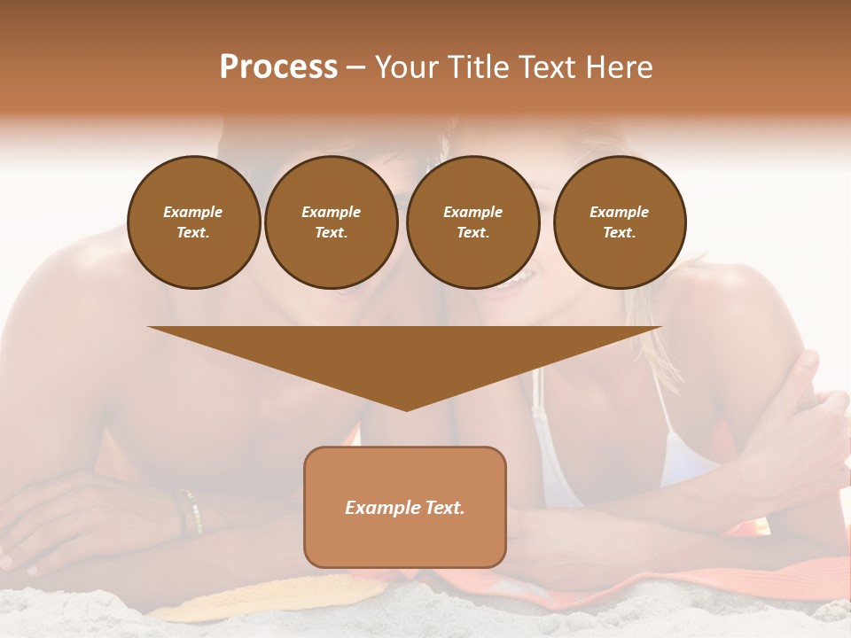 A Man And A Woman Laying On The Beach PowerPoint Template