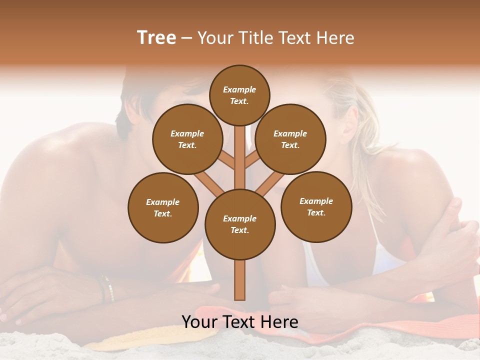 A Man And A Woman Laying On The Beach PowerPoint Template