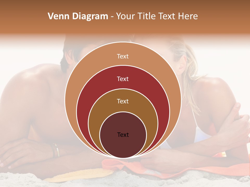 A Man And A Woman Laying On The Beach PowerPoint Template