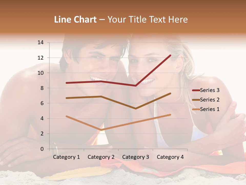 A Man And A Woman Laying On The Beach PowerPoint Template