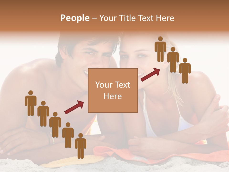 A Man And A Woman Laying On The Beach PowerPoint Template