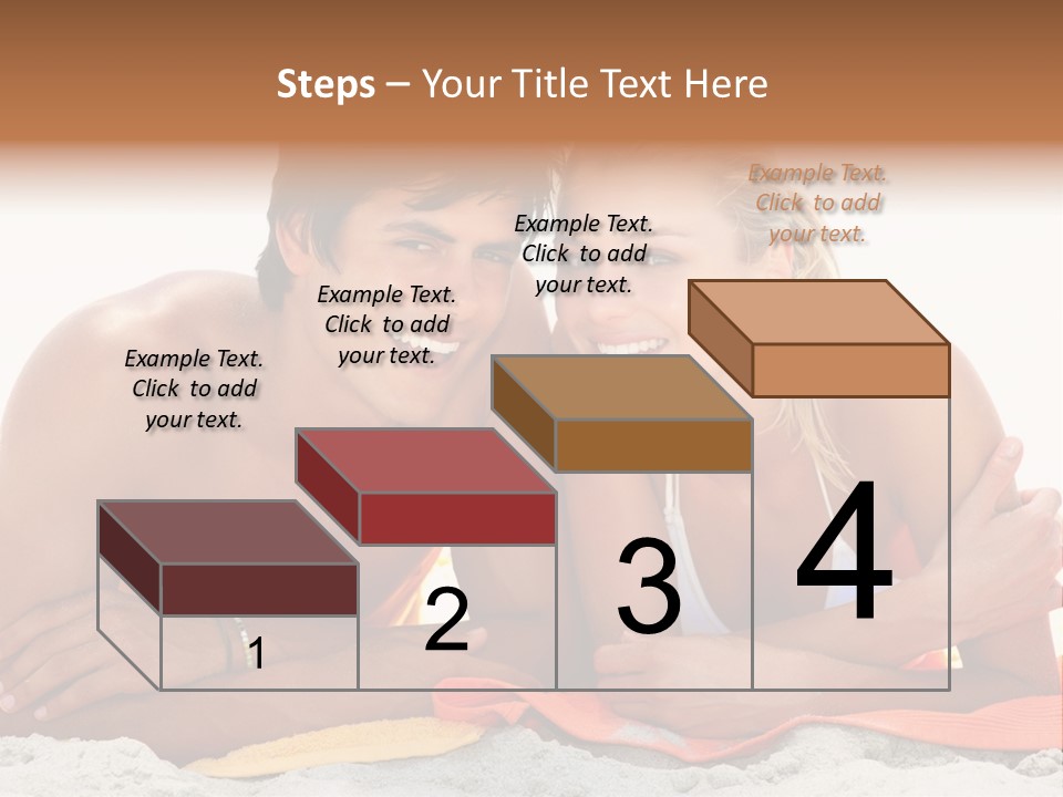 A Man And A Woman Laying On The Beach PowerPoint Template