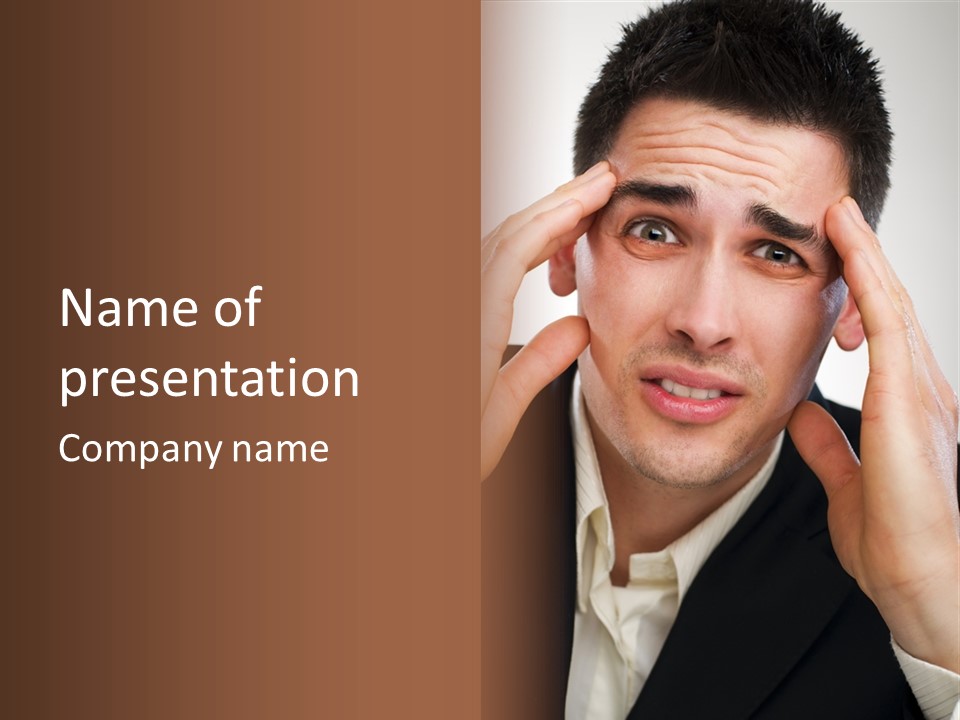 Headache Tired Stressed PowerPoint Template
