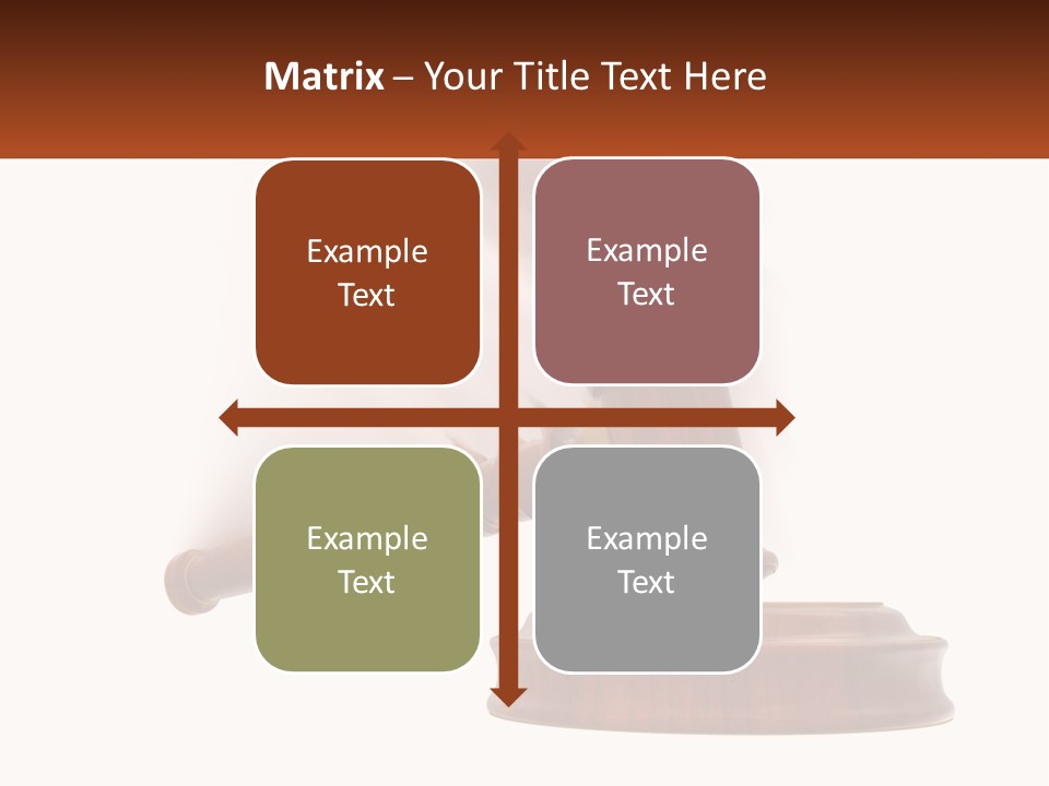 A Wooden Judge's Hammer On Top Of A Wooden Table PowerPoint Template