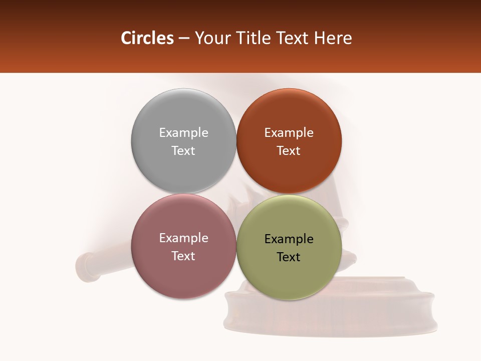 A Wooden Judge's Hammer On Top Of A Wooden Table PowerPoint Template