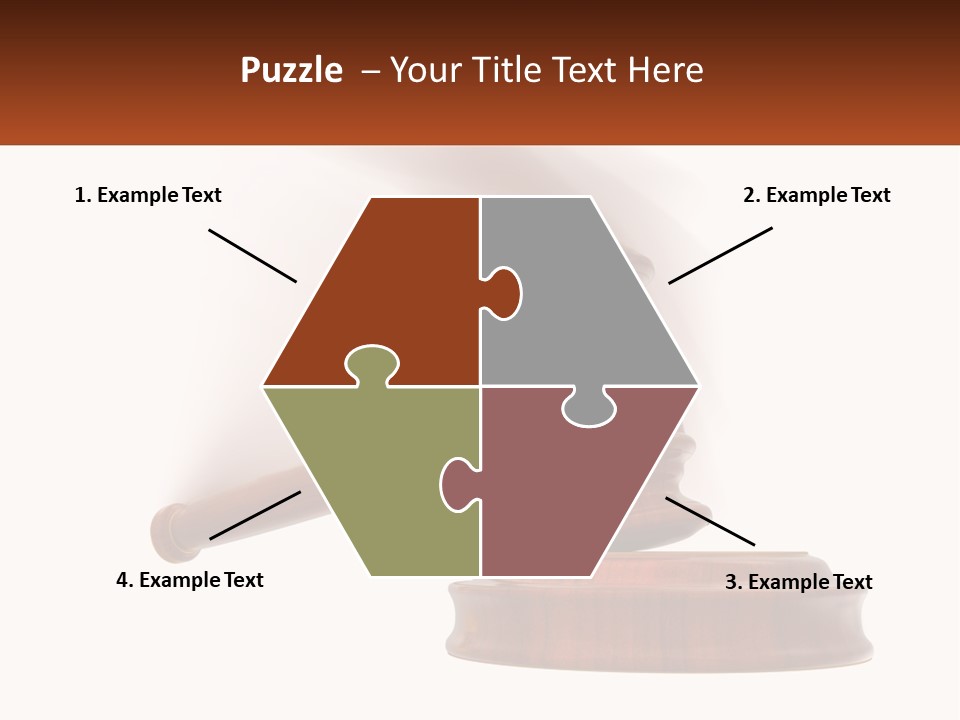 A Wooden Judge's Hammer On Top Of A Wooden Table PowerPoint Template