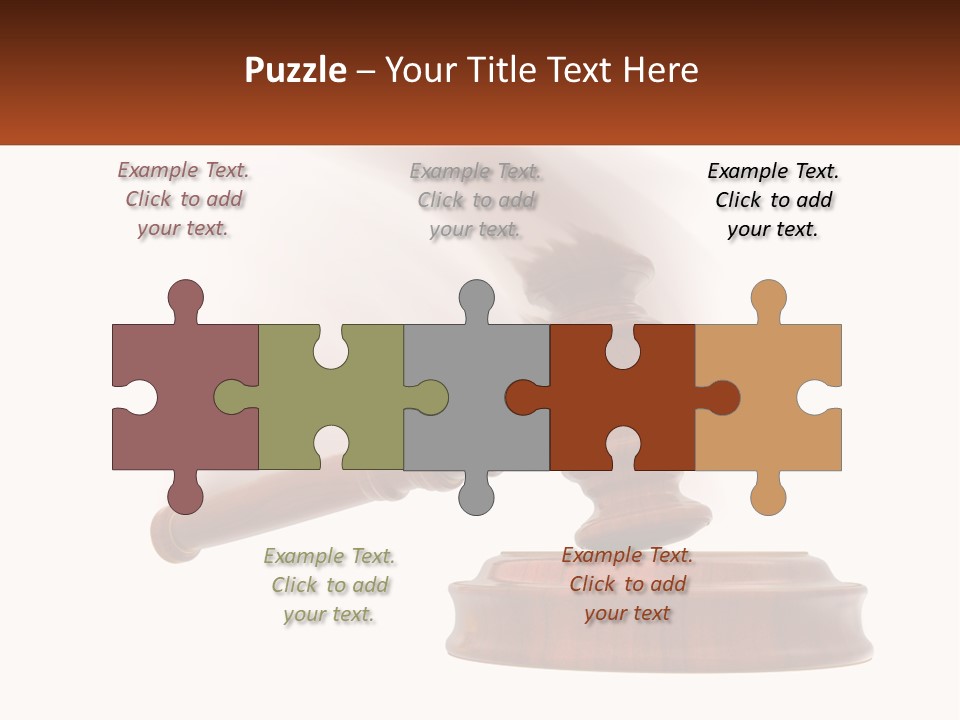 A Wooden Judge's Hammer On Top Of A Wooden Table PowerPoint Template