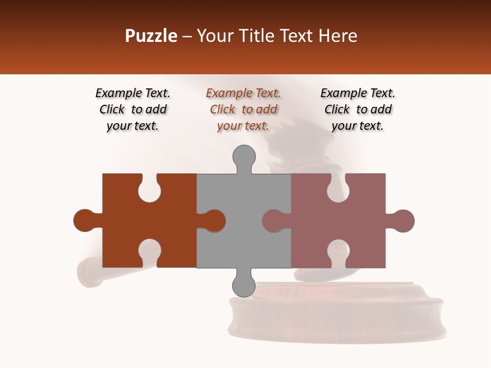 A Wooden Judge's Hammer On Top Of A Wooden Table PowerPoint Template