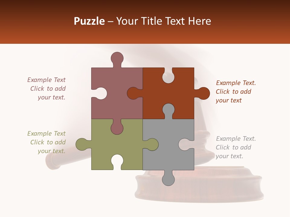 A Wooden Judge's Hammer On Top Of A Wooden Table PowerPoint Template