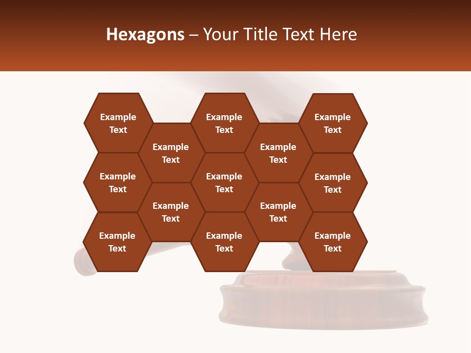 A Wooden Judge's Hammer On Top Of A Wooden Table PowerPoint Template