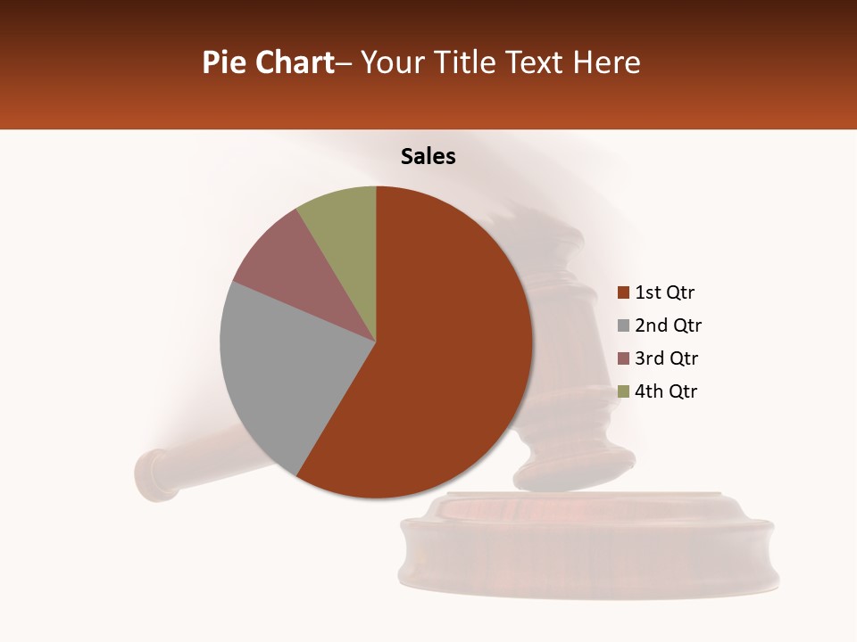 A Wooden Judge's Hammer On Top Of A Wooden Table PowerPoint Template