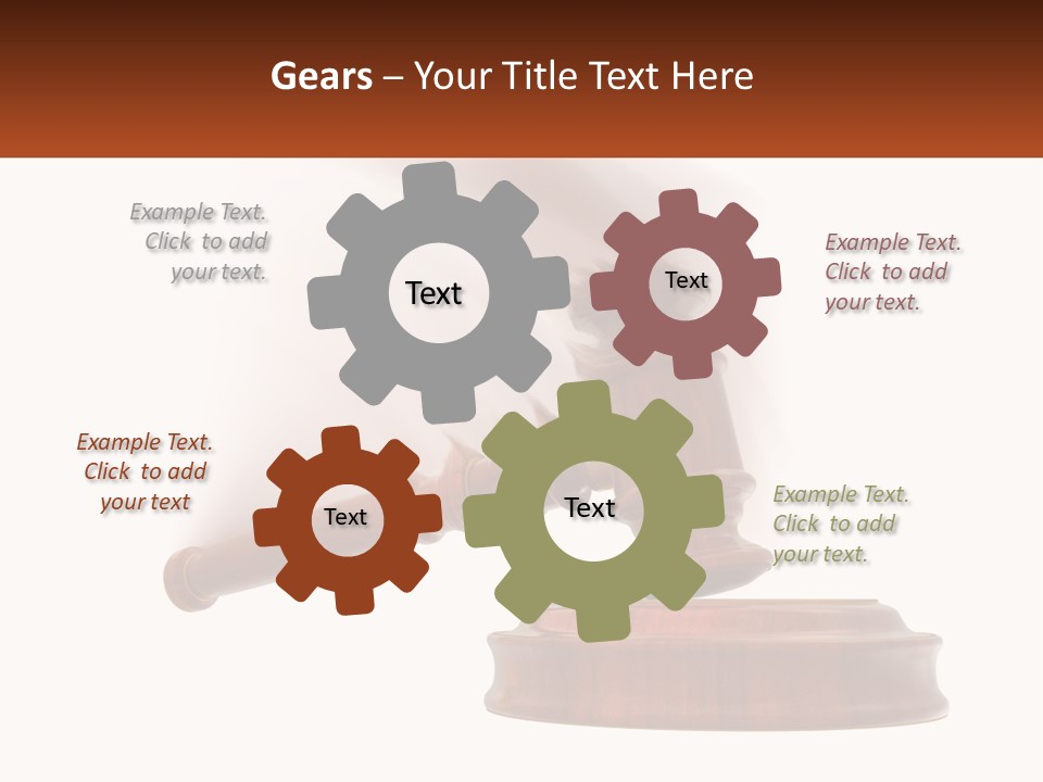 A Wooden Judge's Hammer On Top Of A Wooden Table PowerPoint Template