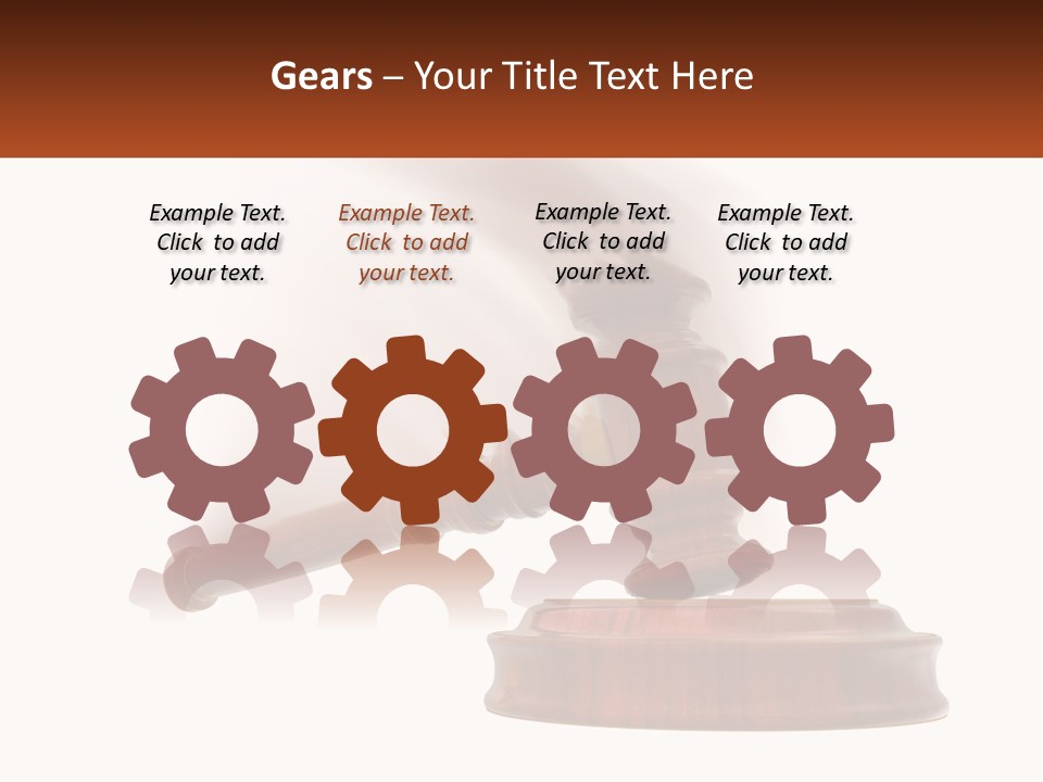 A Wooden Judge's Hammer On Top Of A Wooden Table PowerPoint Template