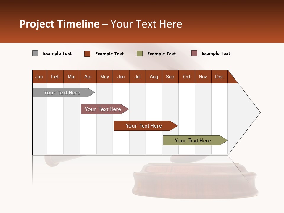 A Wooden Judge's Hammer On Top Of A Wooden Table PowerPoint Template
