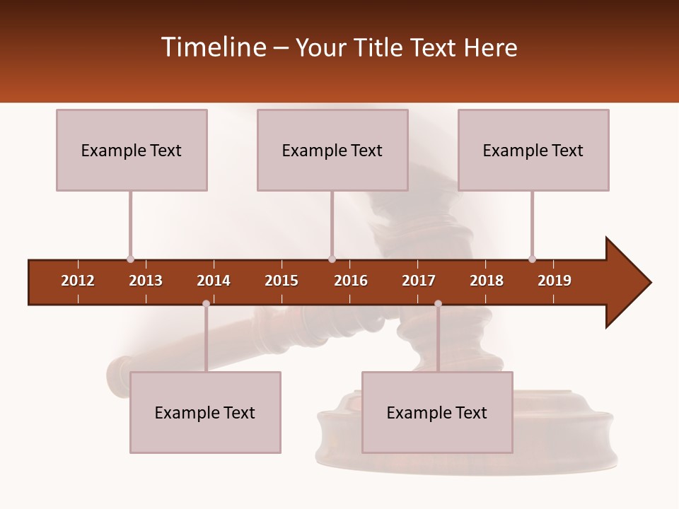 A Wooden Judge's Hammer On Top Of A Wooden Table PowerPoint Template