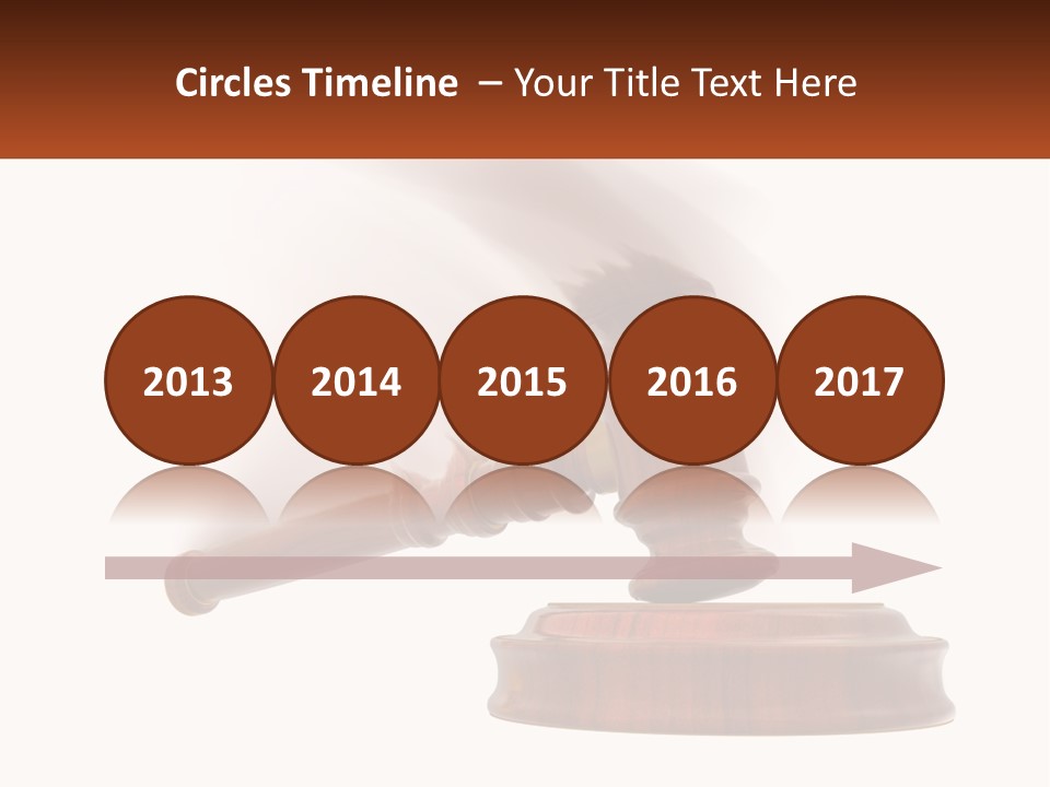 A Wooden Judge's Hammer On Top Of A Wooden Table PowerPoint Template