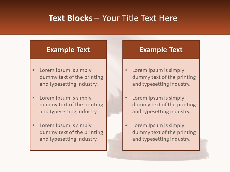 A Wooden Judge's Hammer On Top Of A Wooden Table PowerPoint Template