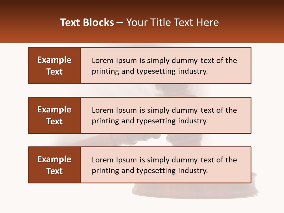 A Wooden Judge's Hammer On Top Of A Wooden Table PowerPoint Template