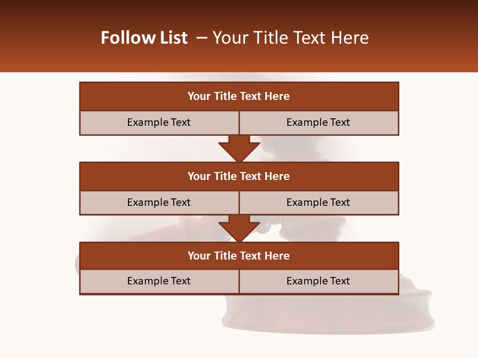 A Wooden Judge's Hammer On Top Of A Wooden Table PowerPoint Template