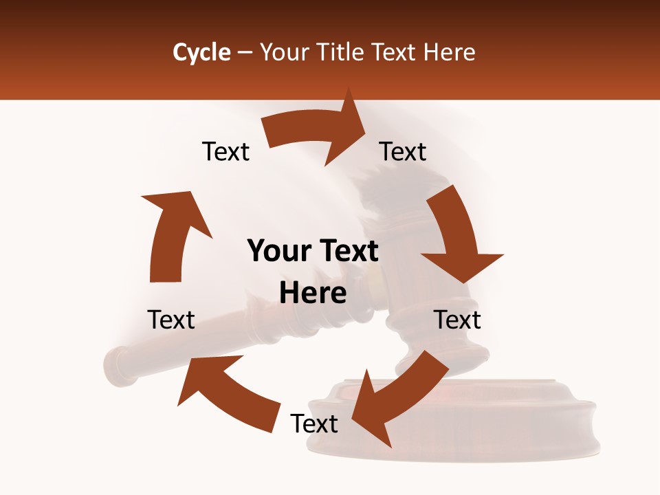 A Wooden Judge's Hammer On Top Of A Wooden Table PowerPoint Template