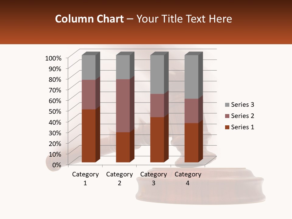 A Wooden Judge's Hammer On Top Of A Wooden Table PowerPoint Template