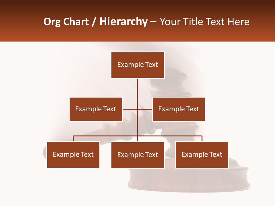 A Wooden Judge's Hammer On Top Of A Wooden Table PowerPoint Template