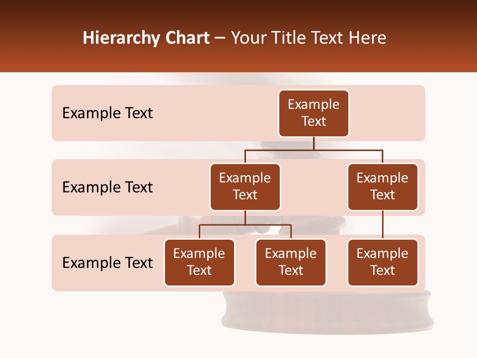 A Wooden Judge's Hammer On Top Of A Wooden Table PowerPoint Template