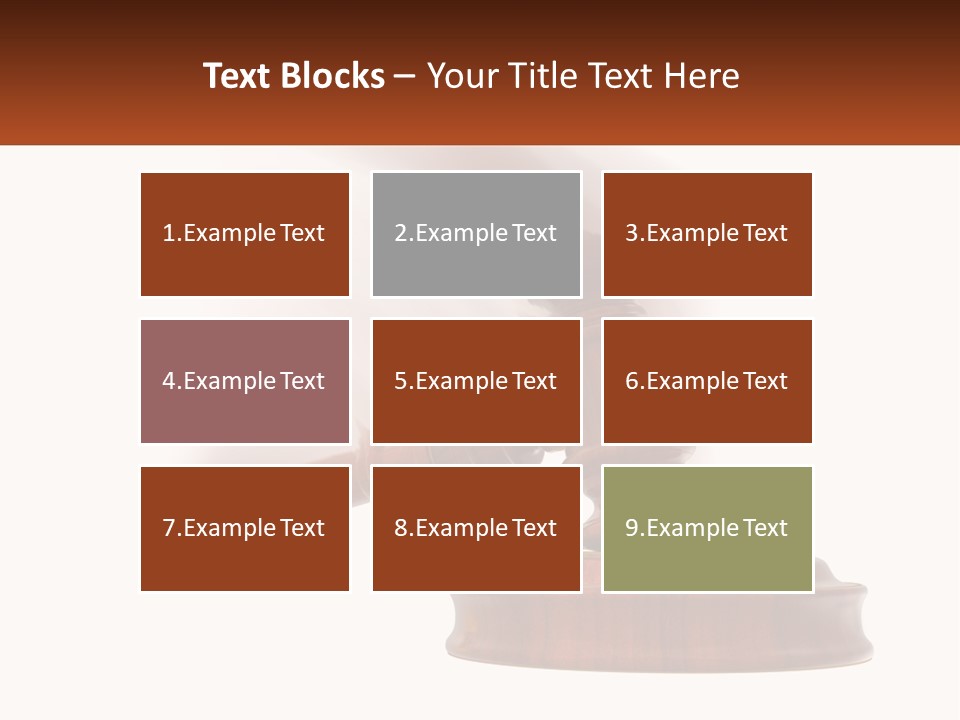 A Wooden Judge's Hammer On Top Of A Wooden Table PowerPoint Template
