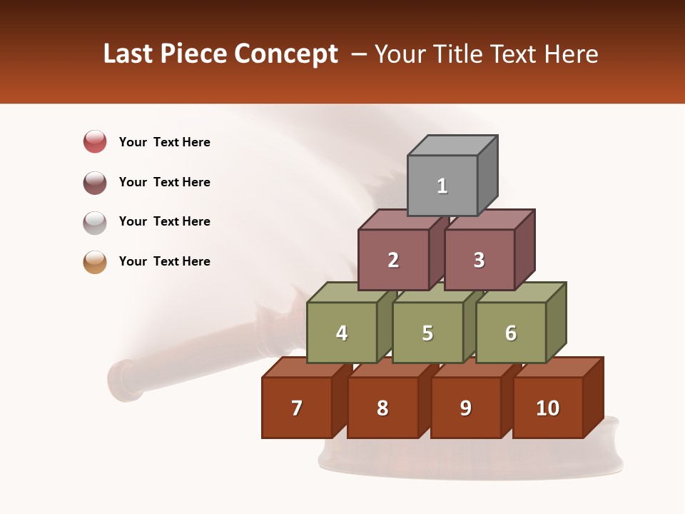 A Wooden Judge's Hammer On Top Of A Wooden Table PowerPoint Template